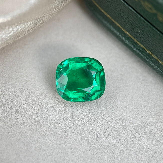 Cushion Cut Lab-Grown Emerald