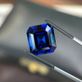 Royal Blue Emerald Cut Lab-Grown Sapphire