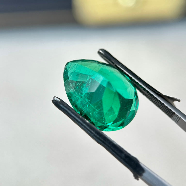 Pear Shape Lab-Grown Emerald