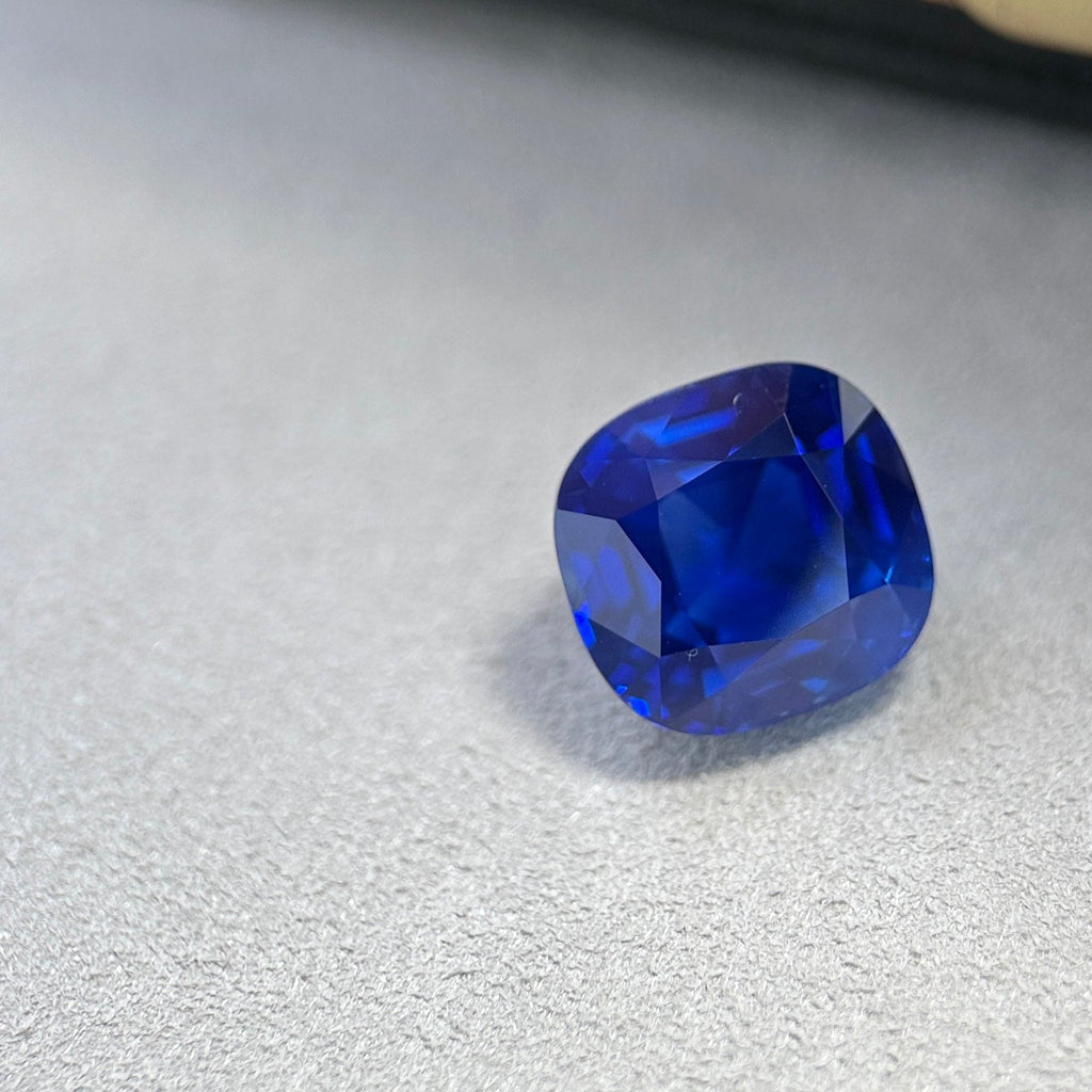 Royal Blue Cushion Shape Lab-Grown Sapphire