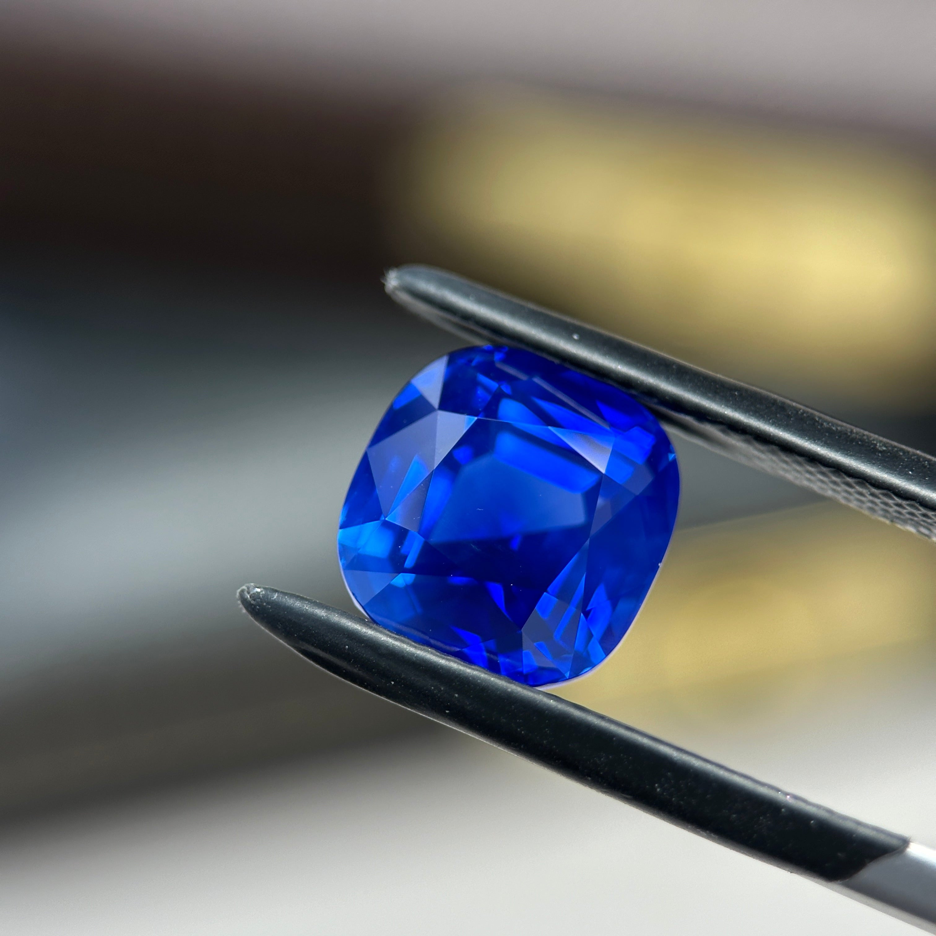 Royal Blue Cushion Shape Lab-Grown Sapphire