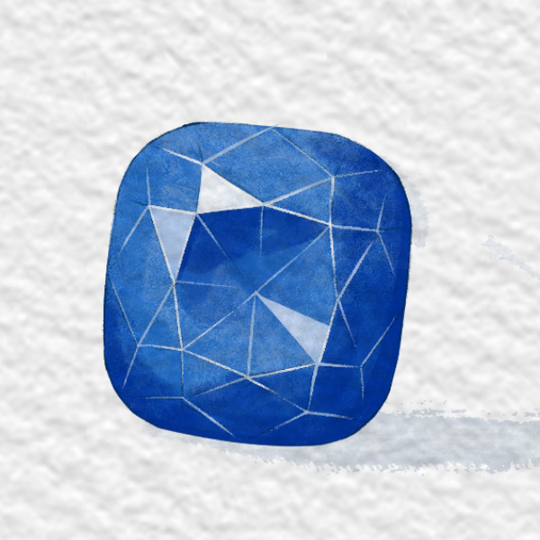 Cornflower Cushion Shape Lab-Grown Sapphire